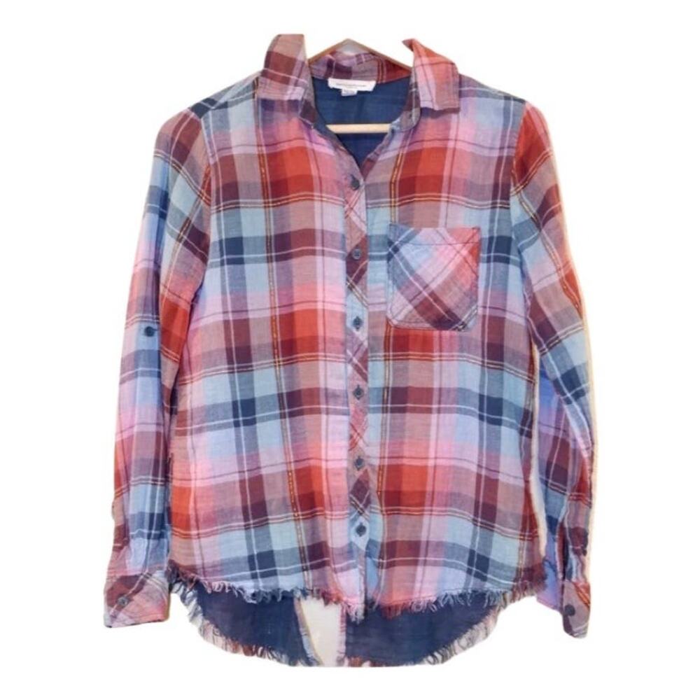 BeachLunchLounge plaid print relaxed button down shirt